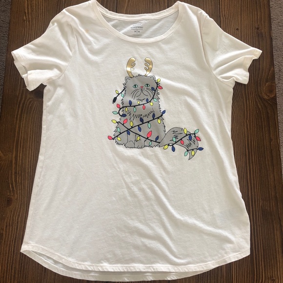 Old Navy Christmas Cat Tee 